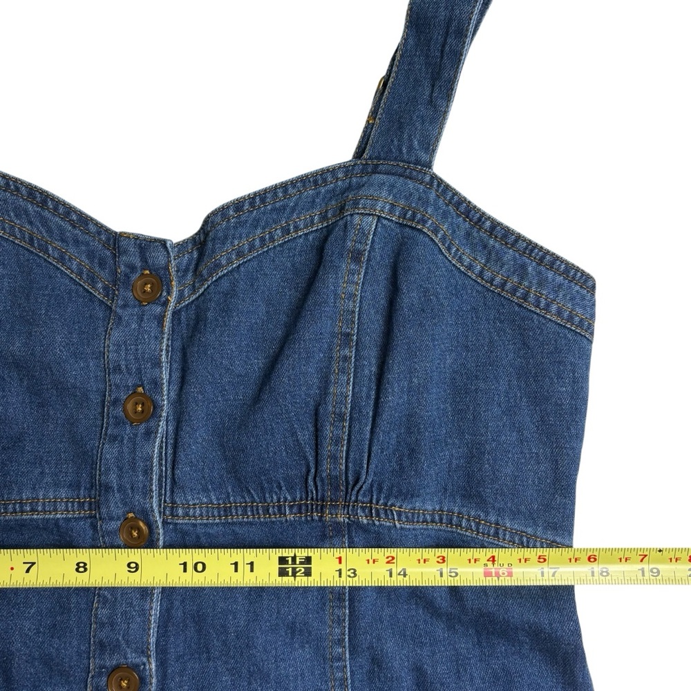 NWT KUT from the Kloth Emiko Sweetheart Denim Mini Dress Dark Wash Size L - Picture 9 of 15